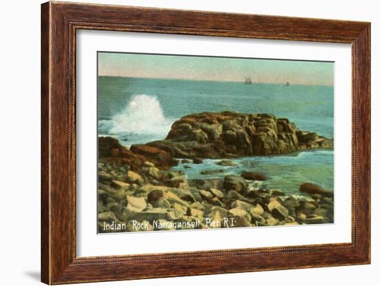 Indian Rock, Narragansett Pier, Rhode Island-null-Framed Art Print