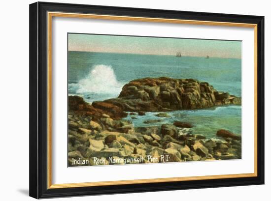 Indian Rock, Narragansett Pier, Rhode Island-null-Framed Art Print