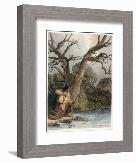 Indian Shooting Fish-Seth Eastman-Framed Giclee Print