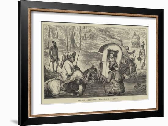 Indian Sketches, Crossing a Nullah-null-Framed Giclee Print