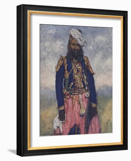 Indian soldier- early 20th century-Mortimer Ludington Menpes-Framed Giclee Print