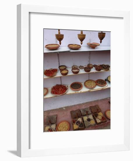 Indian Spices on Display in Mattancherry, Cochin, Kerala State, India-null-Framed Photographic Print