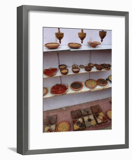 Indian Spices on Display in Mattancherry, Cochin, Kerala State, India-null-Framed Photographic Print