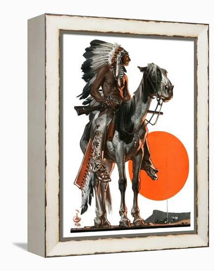 "Indian Sunset,"March 17, 1923-Joseph Christian Leyendecker-Framed Premier Image Canvas