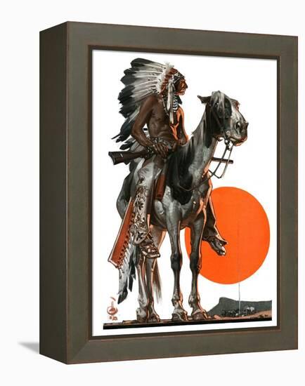 "Indian Sunset,"March 17, 1923-Joseph Christian Leyendecker-Framed Premier Image Canvas