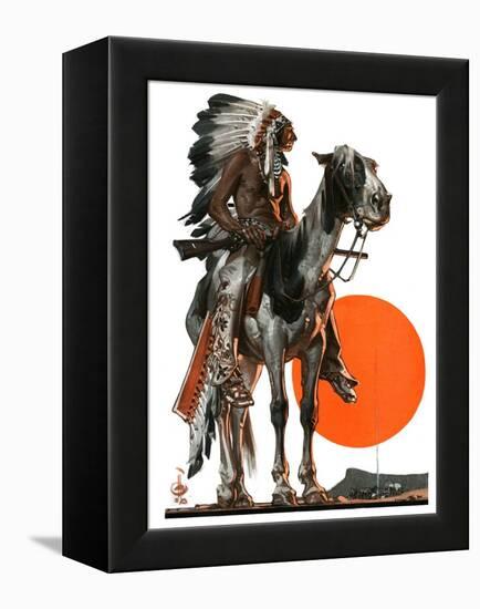 "Indian Sunset,"March 17, 1923-Joseph Christian Leyendecker-Framed Premier Image Canvas