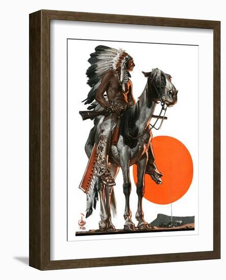 "Indian Sunset,"March 17, 1923-Joseph Christian Leyendecker-Framed Giclee Print