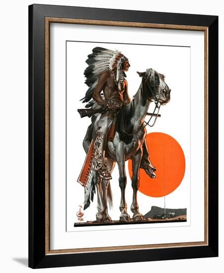 "Indian Sunset,"March 17, 1923-Joseph Christian Leyendecker-Framed Giclee Print