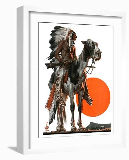 "Indian Sunset,"March 17, 1923-Joseph Christian Leyendecker-Framed Giclee Print