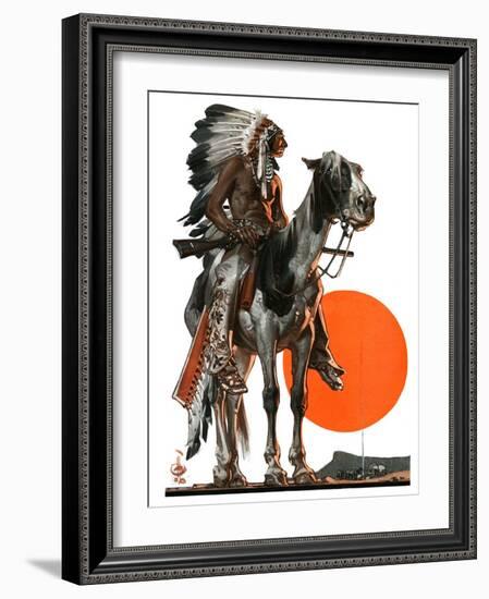 "Indian Sunset,"March 17, 1923-Joseph Christian Leyendecker-Framed Giclee Print