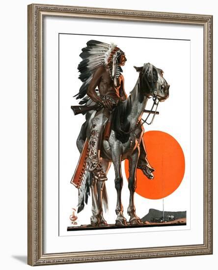 "Indian Sunset,"March 17, 1923-Joseph Christian Leyendecker-Framed Giclee Print