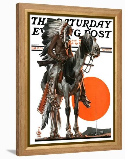 "Indian Sunset," Saturday Evening Post Cover, March 17, 1923-Joseph Christian Leyendecker-Framed Premier Image Canvas