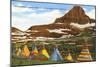 Indian Tepees, Glacier Park, Montana-null-Mounted Art Print