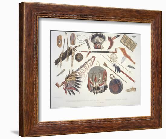 Indian Utensils and Arms, Engraved by Du Casse, Published in 1841-Karl Bodmer-Framed Giclee Print