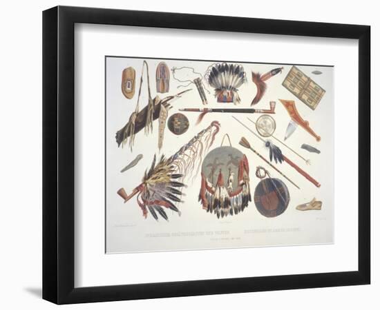 Indian Utensils and Arms, Engraved by Du Casse, Published in 1841-Karl Bodmer-Framed Giclee Print