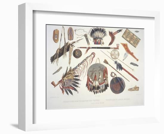 Indian Utensils and Arms, Engraved by Du Casse, Published in 1841-Karl Bodmer-Framed Giclee Print