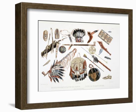 Indian Utensils and Arms, Plate 48, Travels in the Interior of North America, c.1844-Karl Bodmer-Framed Giclee Print