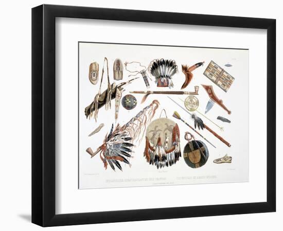 Indian Utensils and Arms, Plate 48, Travels in the Interior of North America, c.1844-Karl Bodmer-Framed Giclee Print