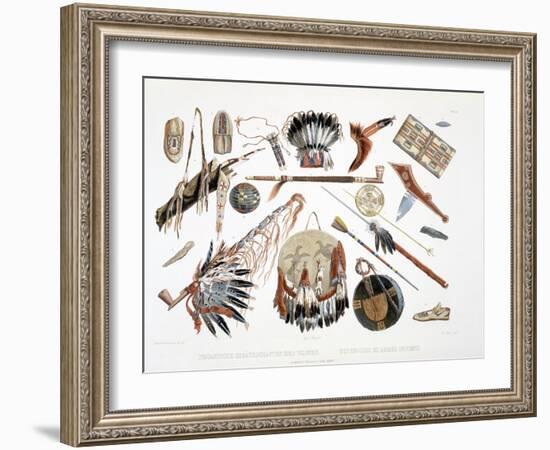 Indian Utensils and Arms, Plate 48, Travels in the Interior of North America, c.1844-Karl Bodmer-Framed Giclee Print