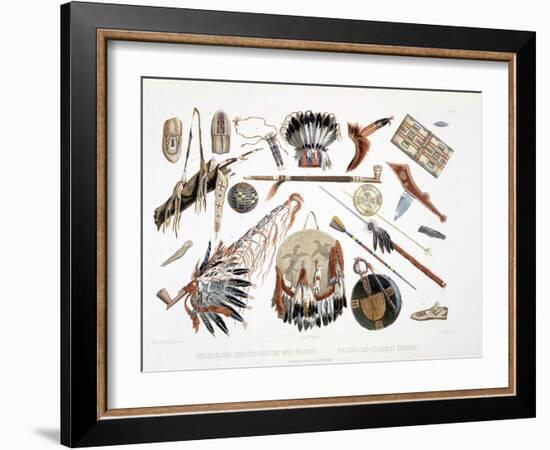 Indian Utensils and Arms, Plate 48, Travels in the Interior of North America, c.1844-Karl Bodmer-Framed Giclee Print