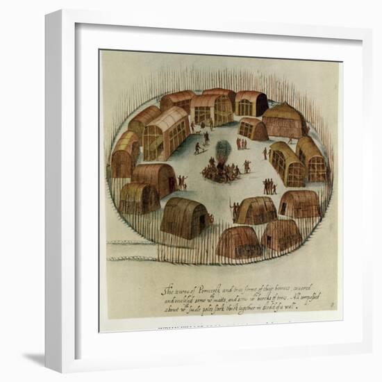 Indian Village of Pomeiooc-John White-Framed Giclee Print