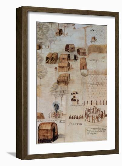 Indian Village of Secoton-John White-Framed Giclee Print