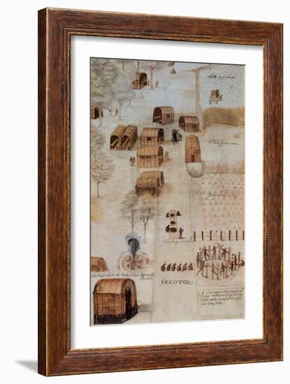 Indian Village of Secoton-John White-Framed Giclee Print