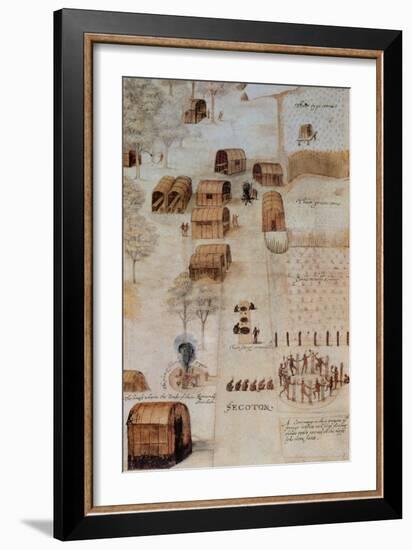 Indian Village of Secoton-John White-Framed Giclee Print