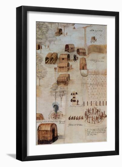 Indian Village of Secoton-John White-Framed Giclee Print