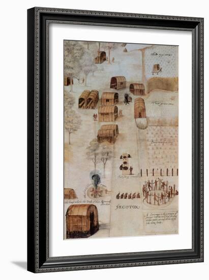 Indian Village of Secoton-John White-Framed Giclee Print