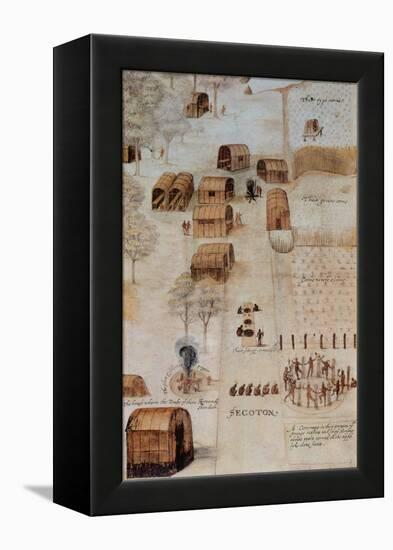 Indian Village of Secoton-John White-Framed Premier Image Canvas