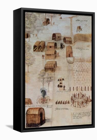 Indian Village of Secoton-John White-Framed Premier Image Canvas