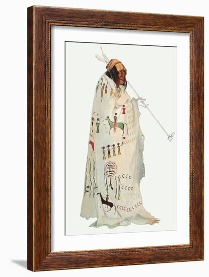 Indian Warrior with Pipe, 1833-Karl Bodmer-Framed Giclee Print