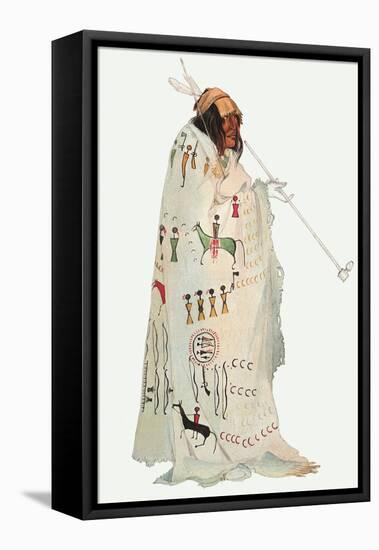 Indian Warrior with Pipe, 1833-Karl Bodmer-Framed Premier Image Canvas