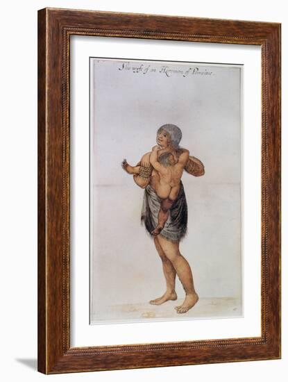 Indian Woman and Baby of Pomeiooc-John White-Framed Giclee Print