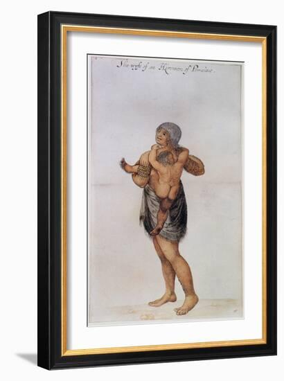 Indian Woman and Baby of Pomeiooc-John White-Framed Giclee Print