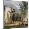 Indian Woman Dressing a Buffalo Skin-Seth Eastman-Mounted Giclee Print