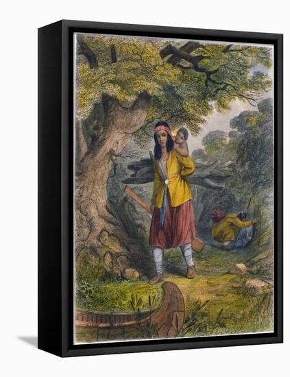 Indian Women Procuring Fuel, 1853-Seth Eastman-Framed Premier Image Canvas