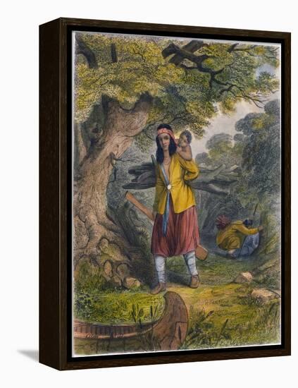 Indian Women Procuring Fuel, 1853-Seth Eastman-Framed Premier Image Canvas