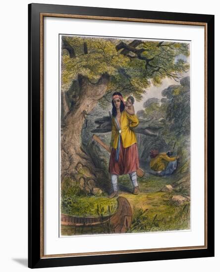 Indian Women Procuring Fuel, 1853-Seth Eastman-Framed Giclee Print