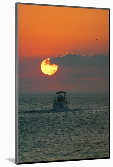 Indiana Beach sunset over Lake Michigan, Indiana Dunes, Indiana, USA-Anna Miller-Mounted Photographic Print