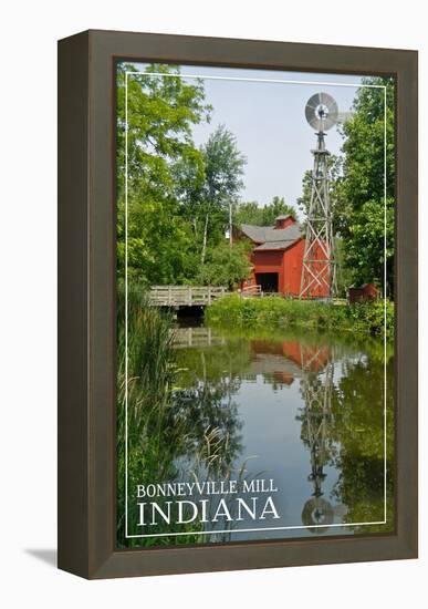 Indiana - Bonneyville Mill-Lantern Press-Framed Stretched Canvas