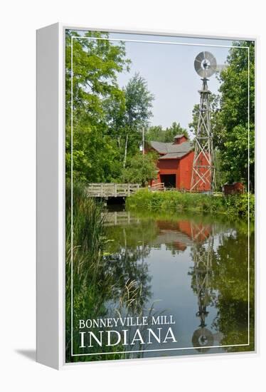 Indiana - Bonneyville Mill-Lantern Press-Framed Stretched Canvas