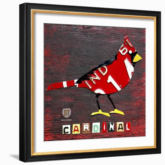 Indiana Cardinal-Design Turnpike-Framed Giclee Print