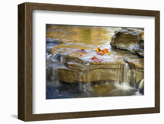 Indiana. Cataract Falls SNA, Rocks at Lower Cataract Waterfall-Rona Schwarz-Framed Photographic Print