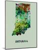Indiana Color Splatter Map-NaxArt-Mounted Art Print