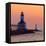 Indiana Dunes lighthouse at sunset, Indiana Dunes, Indiana, USA-Anna Miller-Framed Premier Image Canvas