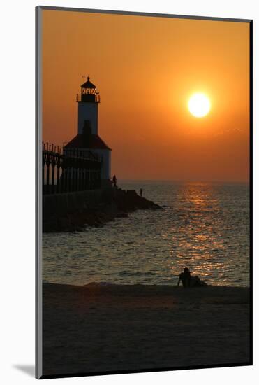 Indiana Dunes lighthouse at sunset, Indiana Dunes, Indiana, USA-Anna Miller-Mounted Photographic Print