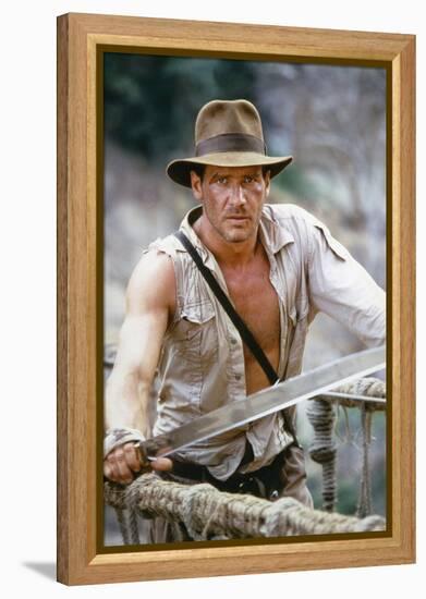 Indiana Jones and the Temple of Doom 1984 Directed by Steven Spielberg Harrison Ford-null-Framed Stretched Canvas