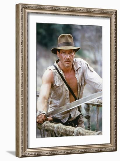 Indiana Jones and the Temple of Doom 1984 Directed by Steven Spielberg Harrison Ford-null-Framed Photo